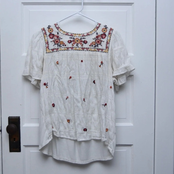 Knox Rose Embroidered Floral Top, Size Medium - Picture 2 of 8